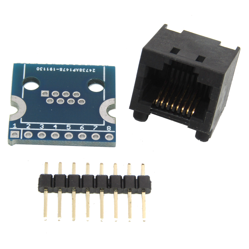 RJ45 Breakout Board Kit with AMP RJ45 Connector